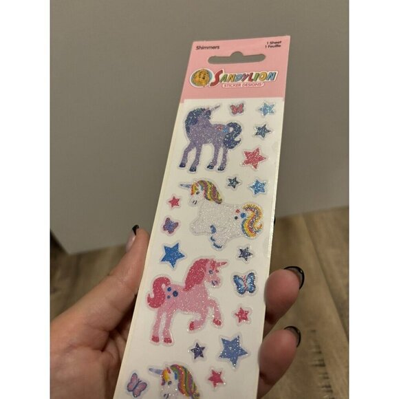 Vintage Sandylion Shimmers Stickers Sealed, Unicorns - Picture 4 of 4